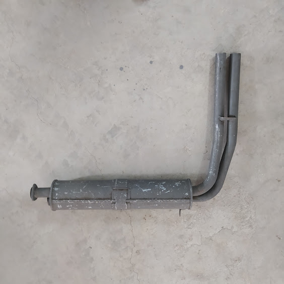 Rear silencer 2-pipe